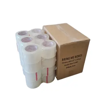 Bringmeboxes.com High Performance Acrylic Tape <br> 3" x 110 yard Clear 2.6 Mil <br> Case Qty 24