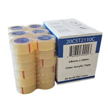 Clear Acrylic Tape-Blue-<br> 2" x 110 yard Clear 2.0 Mil <br> Case Qty 36